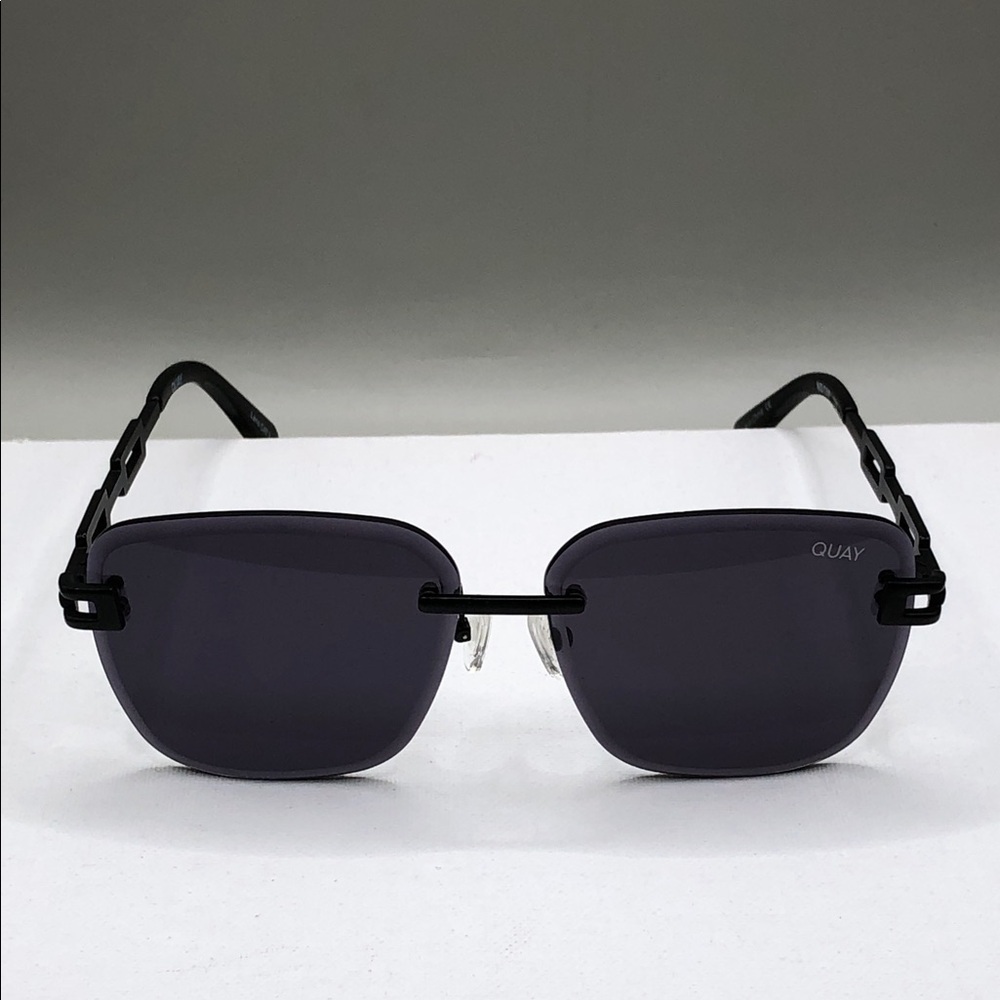 Quay No Cap 126 Sunglasses Rimless All Black Rimless
